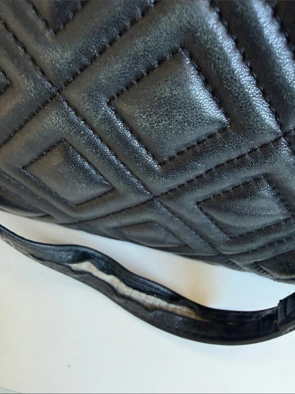 Tory Burch Black Quilted Leather Marion Tote Gold Hardware Bag Purse Luxury